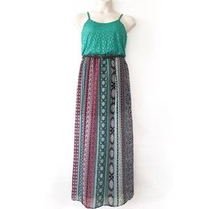 Maurices turquoise maxi dress (no belt)